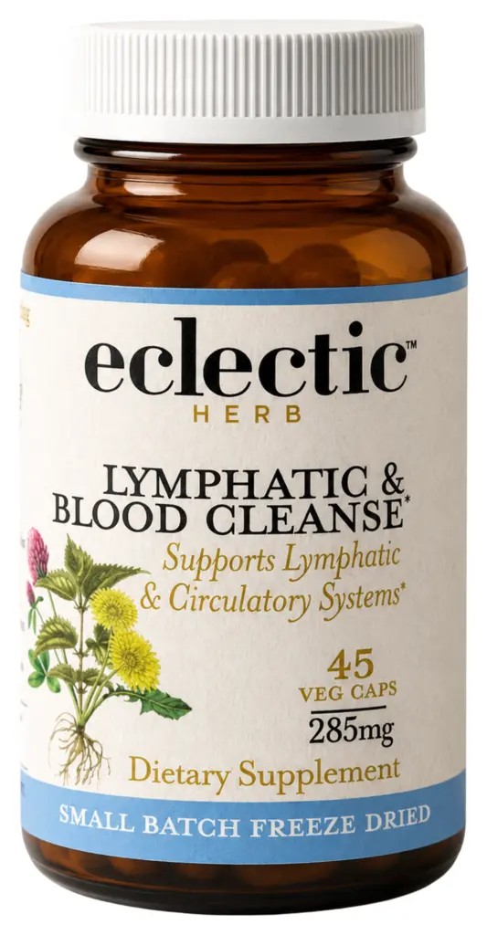 Eclectic Herb Lymphatic and Blood Cleanse capsule bottle