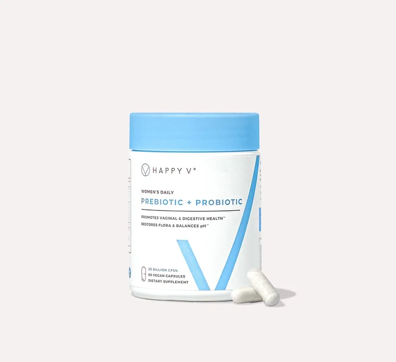 Happy V Prebiotic + Probiotic bottle